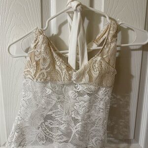 Elegant Lace Halter Top